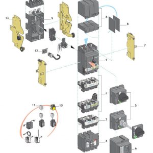 موتور کليد اتوماتیک اشنایدر الکتریک سری NSX400-630 ولتاژ 220 تا 240 ولت AC