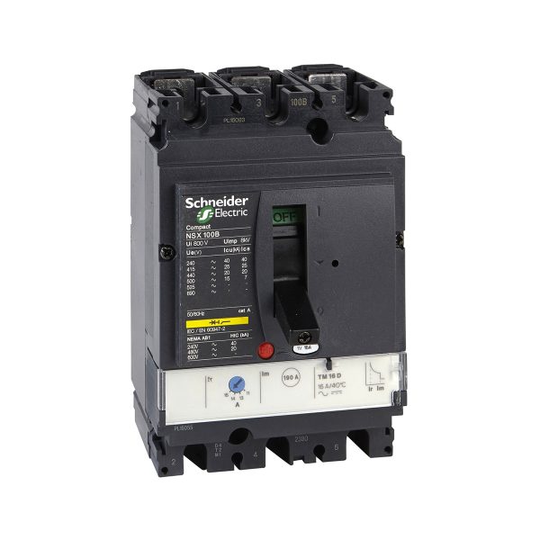 کليد اتوماتیک اشنایدر سه پل 16 آمپر ظرفیت قطع 50KA