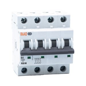کلید مینیاتوری 4 پل 4 آمپر 10 کیلو AC تیپ B