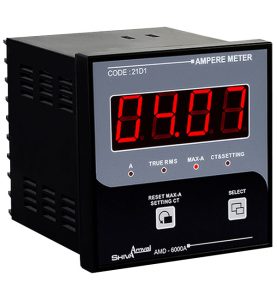 تصویر آمپرمتر ۹۶ شیوا امواج از چهار زاویه مختلف با نمایش جزئیات ظاهری و ابعاد استاندارد