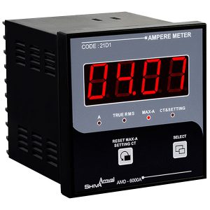 تصویر آمپرمتر ۹۶ شیوا امواج از چهار زاویه مختلف با نمایش جزئیات ظاهری و ابعاد استاندارد