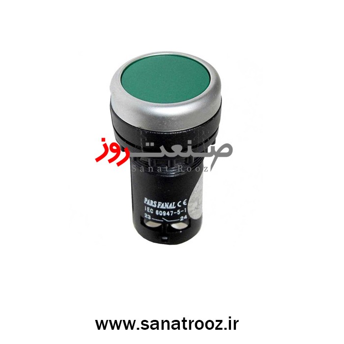 شستی استارت سبز طرح سیگنال پارس فانال شستی استارت طرح سیگنال پارس فانال روی تابلو برق صنعتی