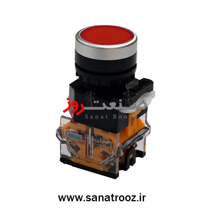 شستی استپ قفل شو با دو کنتاکت پارس فانال شستی استپ قفل شو دو کنتاکت پارس فانال مناسب توقف مدار.